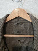 Aerie Olive Waffle Button Up (M)
