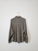 Aerie Olive Waffle Button Up (M)