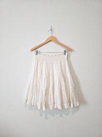 Anthropologie White Cotton Mini Skirt (S)