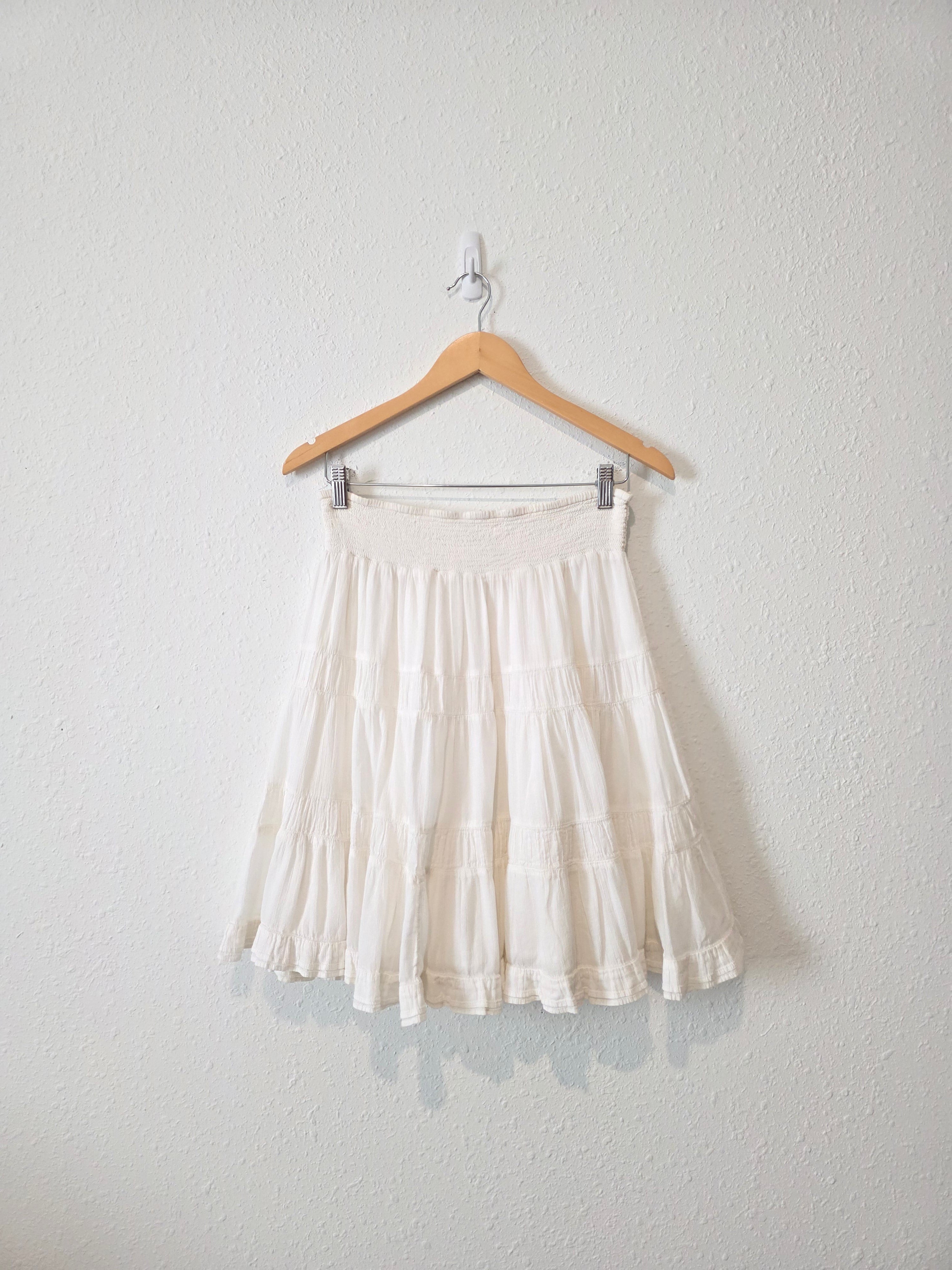 Anthropologie White Cotton Mini Skirt (S)