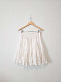 Anthropologie White Cotton Mini Skirt (S)