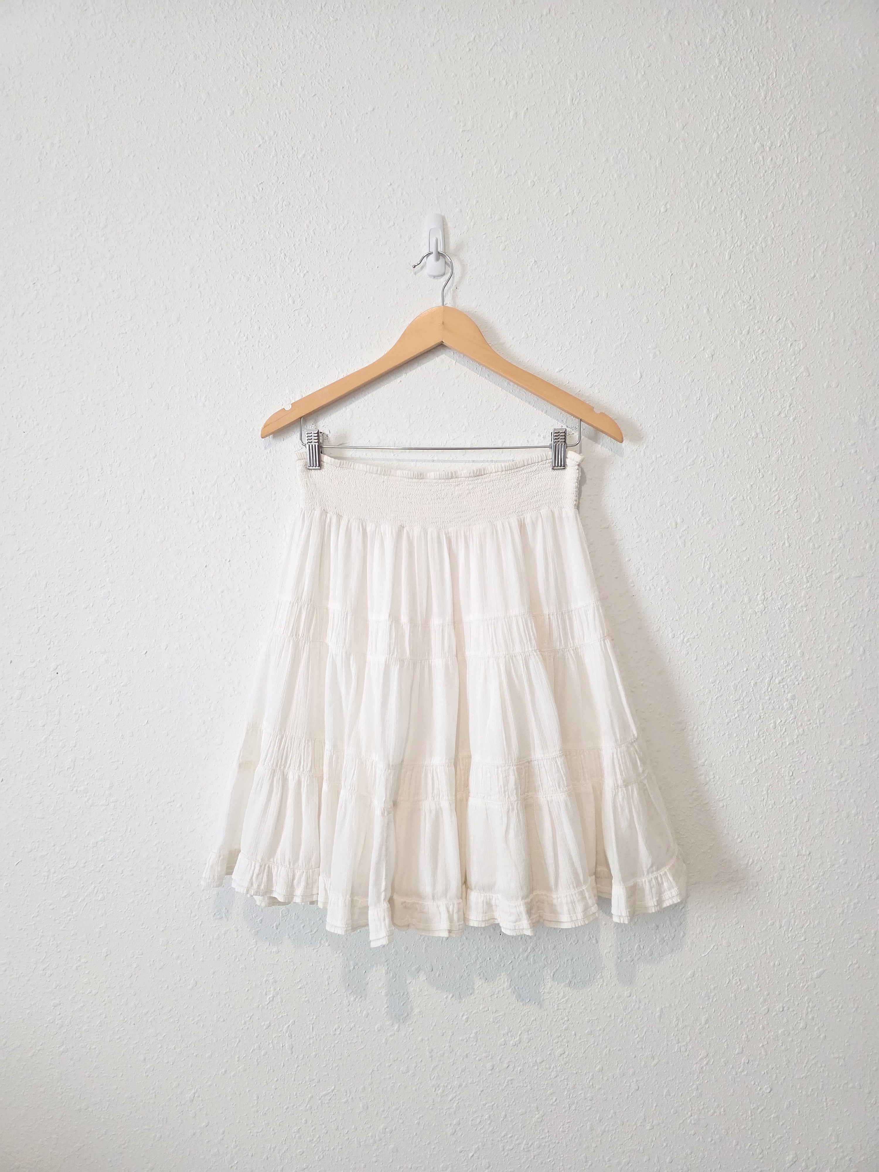 Anthropologie White Cotton Mini Skirt (S)