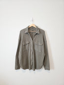 Aerie Olive Waffle Button Up (M)