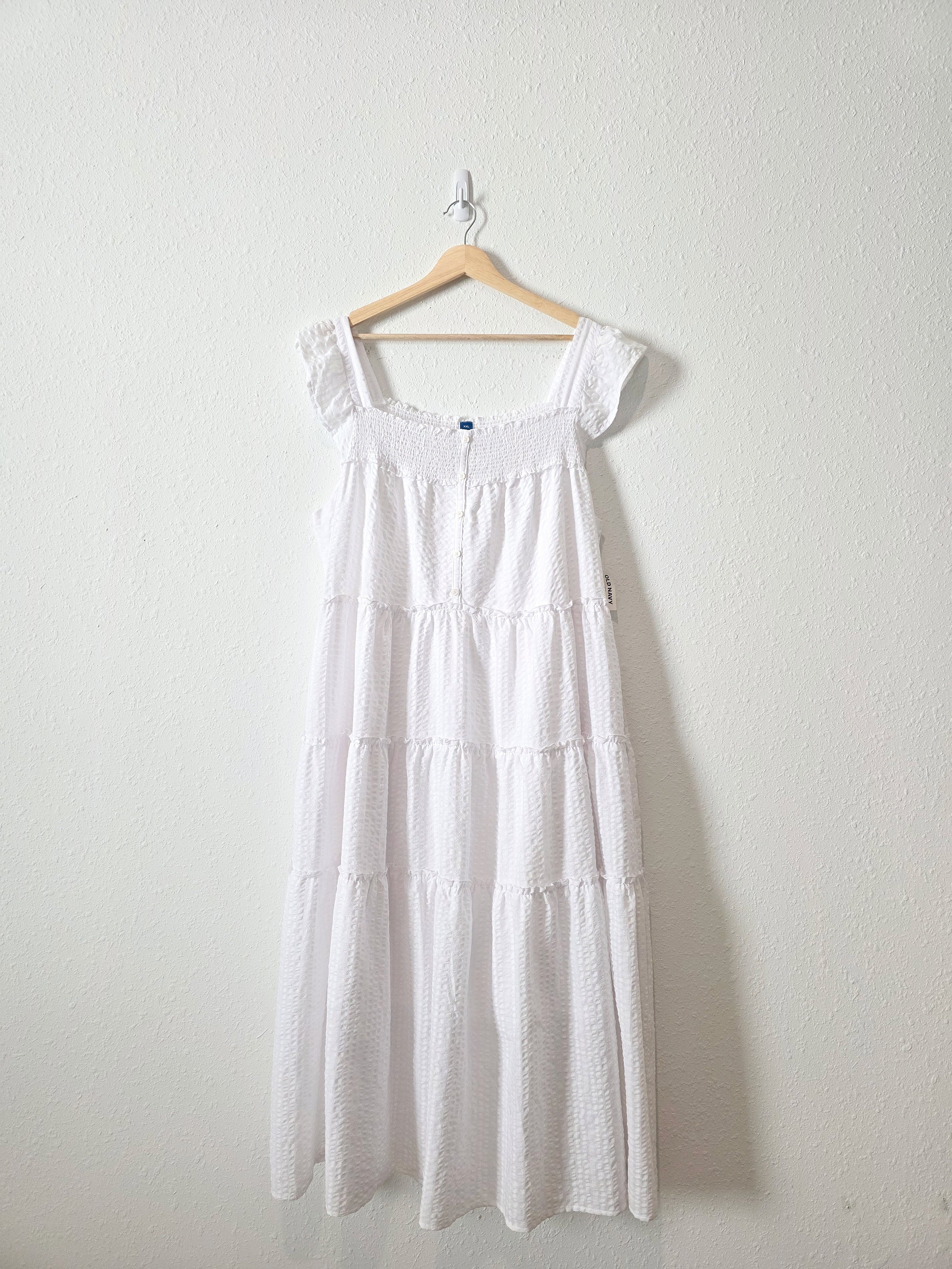 NEW White Textured Maxi Dress (XXL)