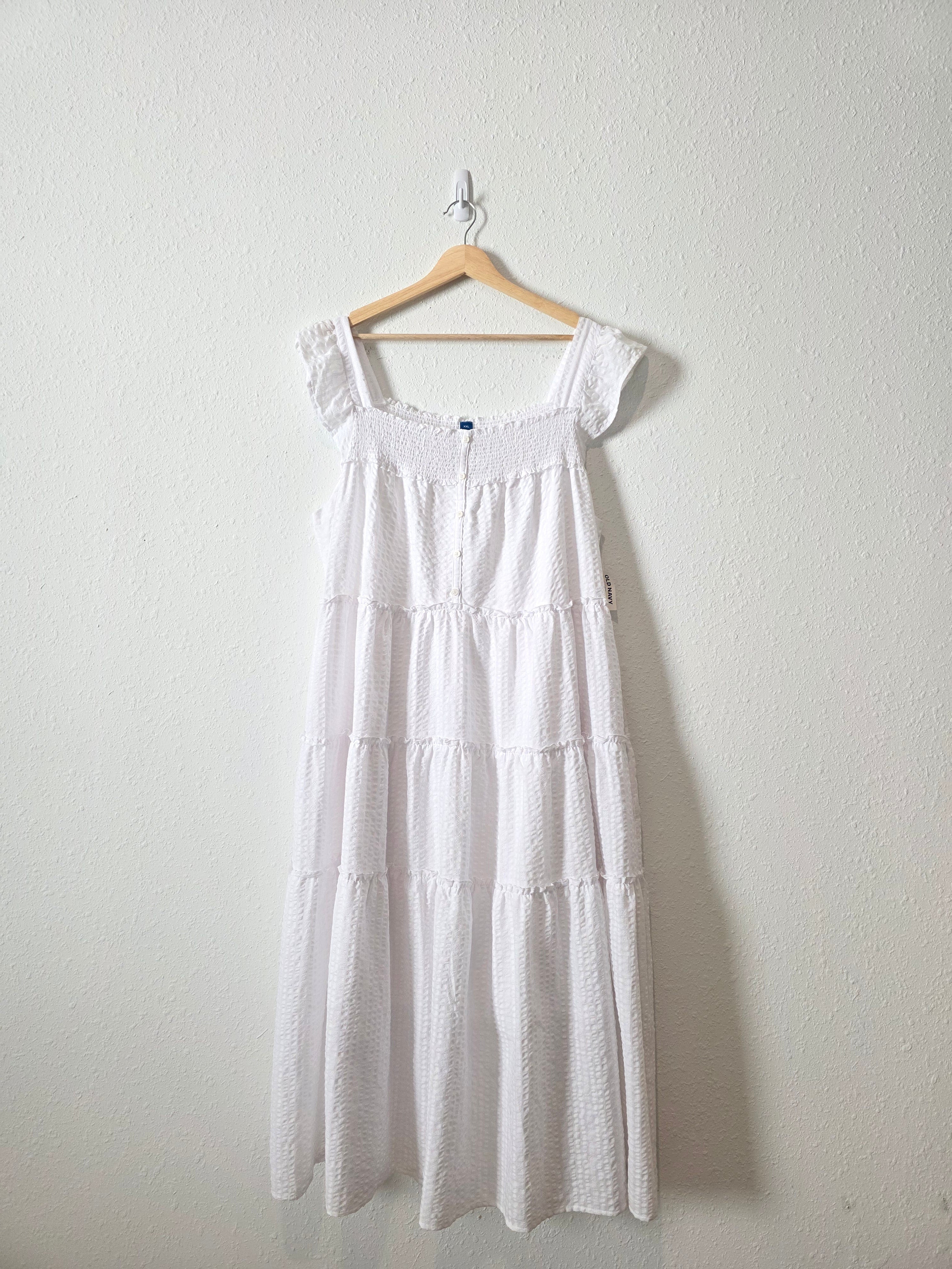 NEW White Textured Maxi Dress (XXL)