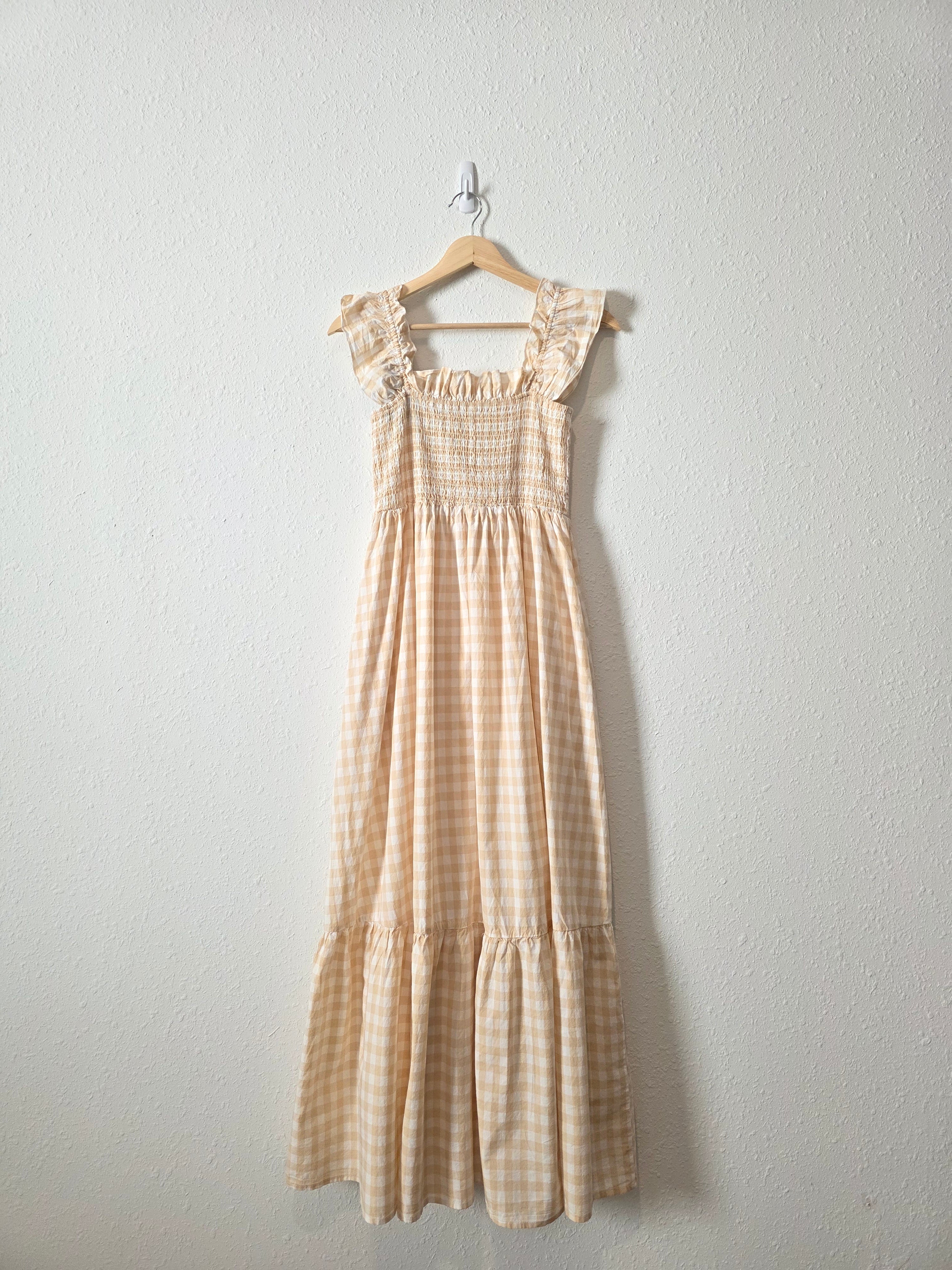NEW Smocked Gingham Maxi Dress (L)