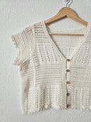 Crochet Button Up Top (S)