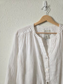 White Linen Button Up Blouse (L)