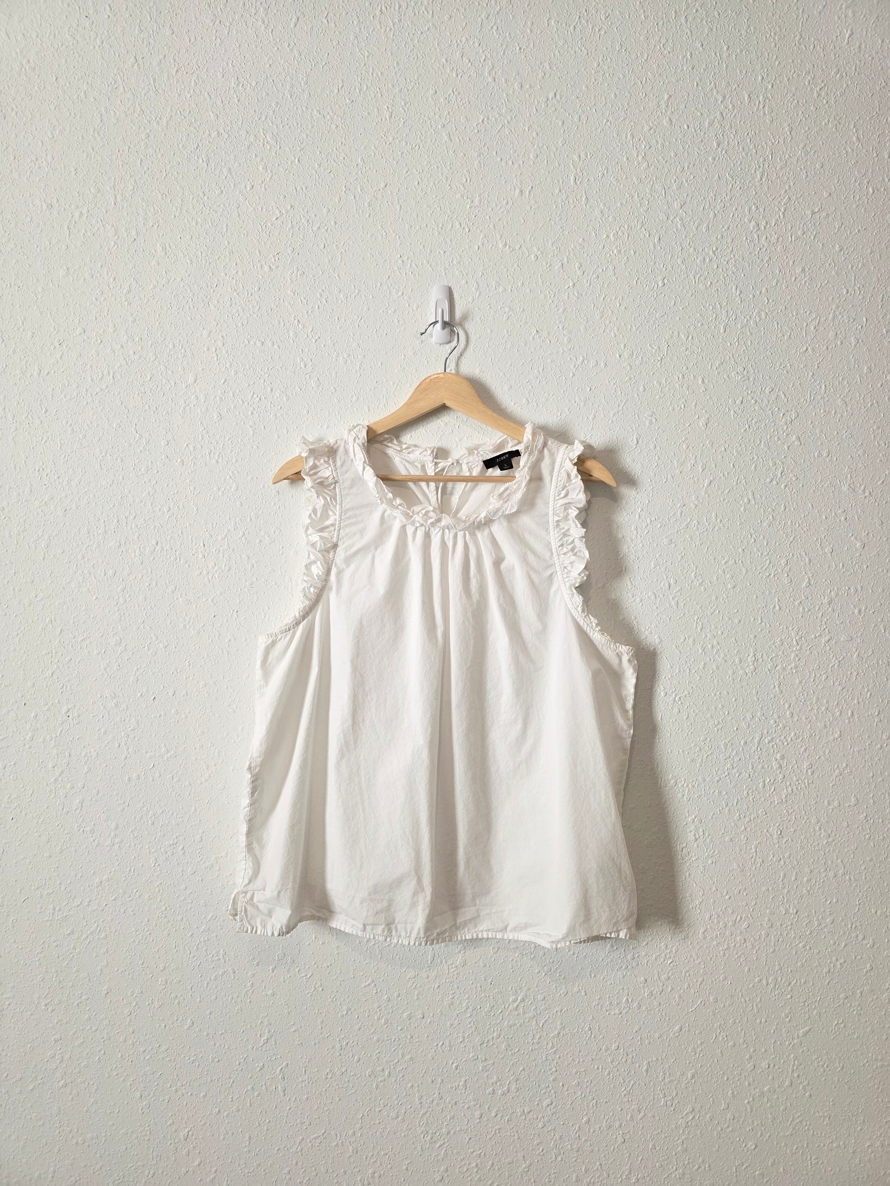 J.Crew White Cotton Tank (L)
