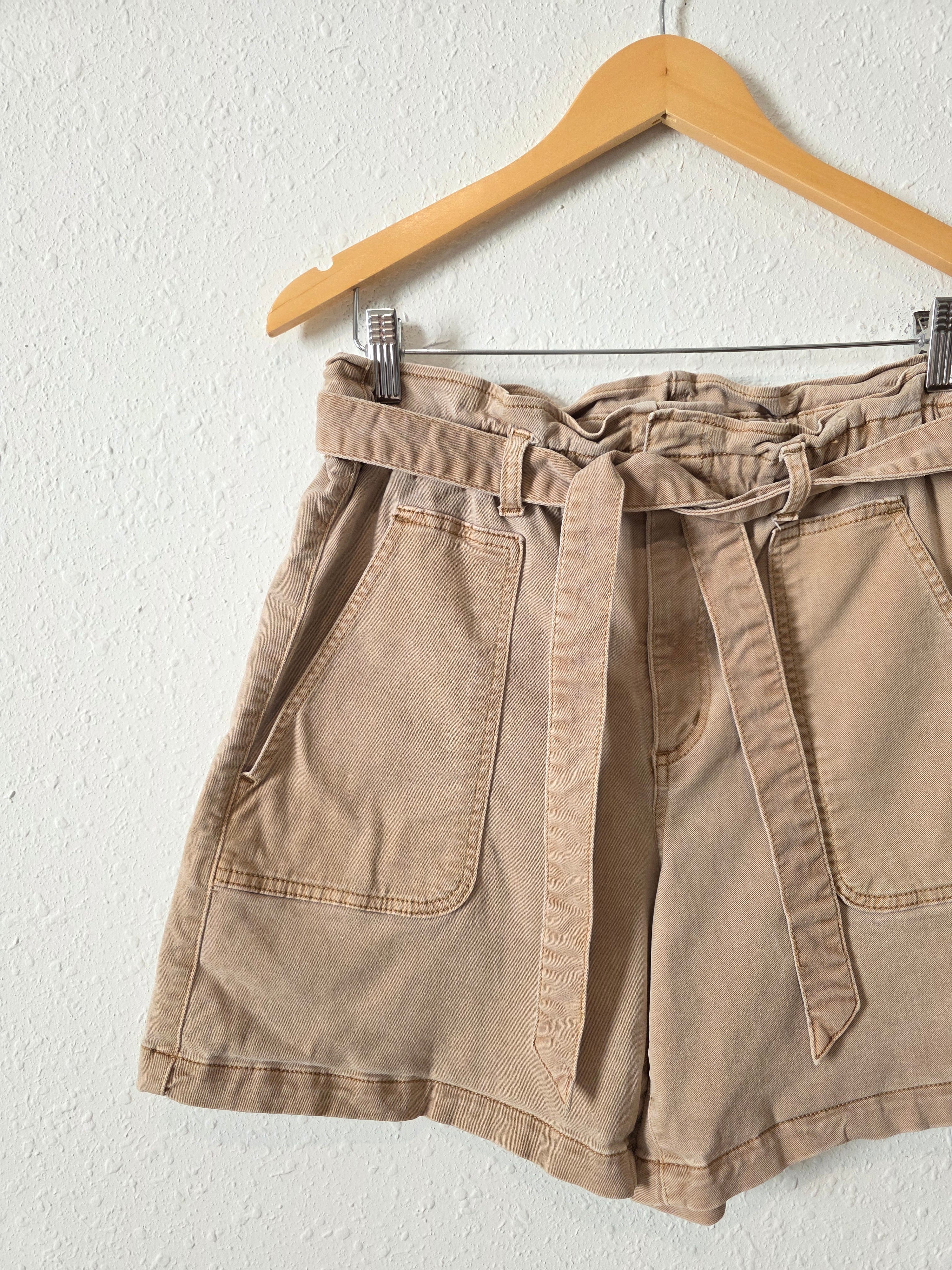 Loft Neutral Belted Shorts (M)
