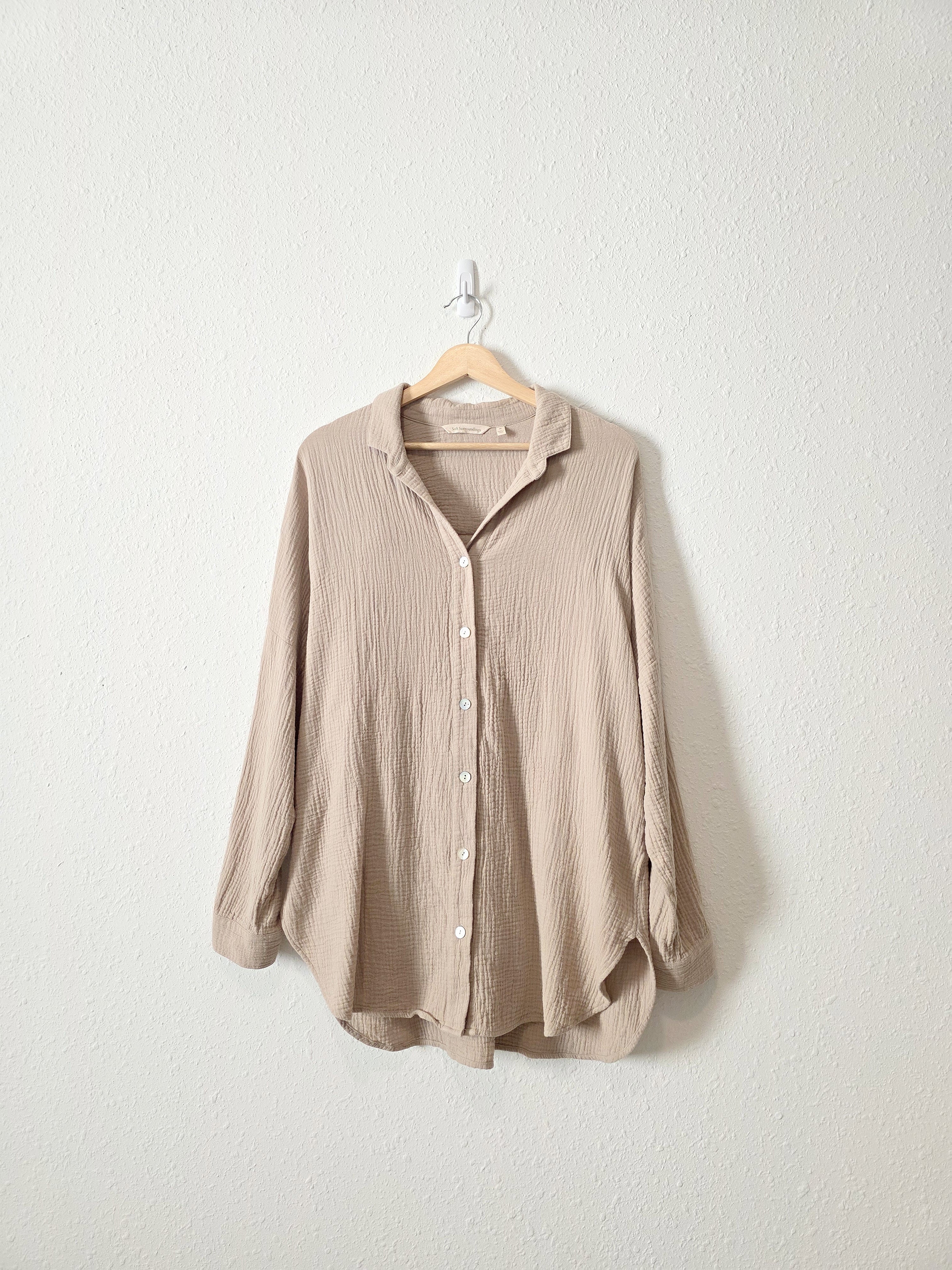 Cotton Gauze Button Up Shirt (M)
