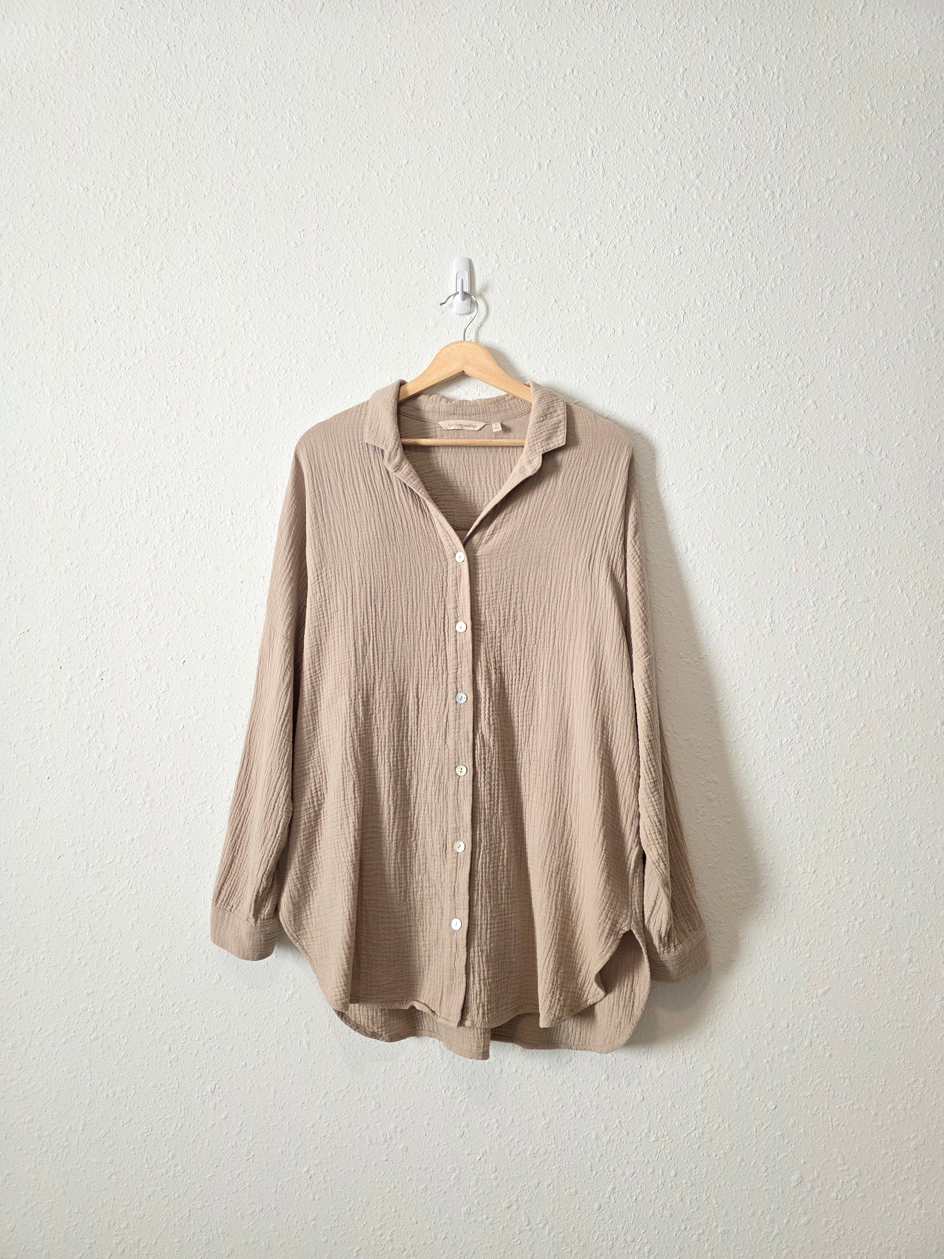 Cotton Gauze Button Up Shirt (M)