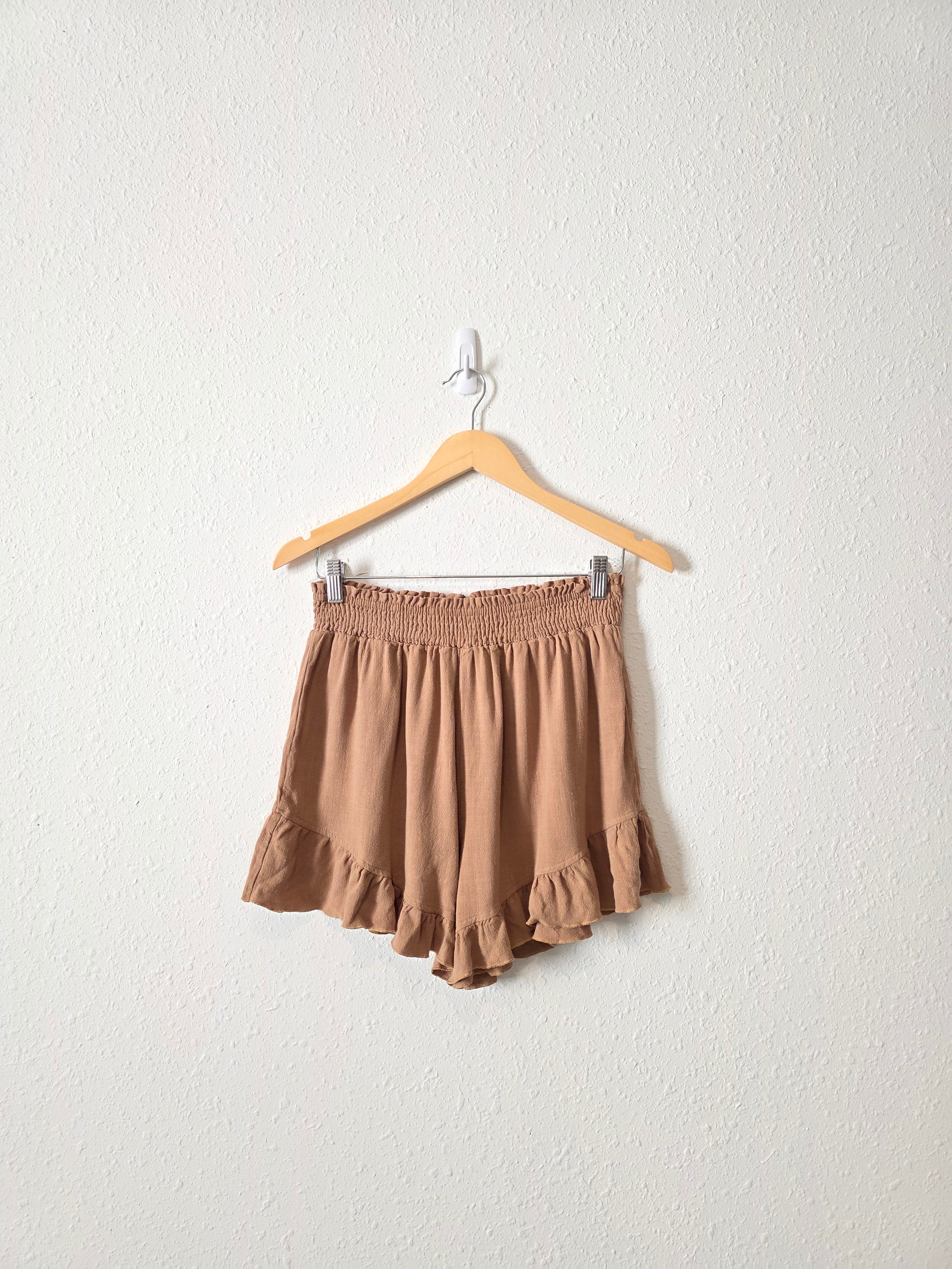La Miel Brown Ruffle Shorts (L)