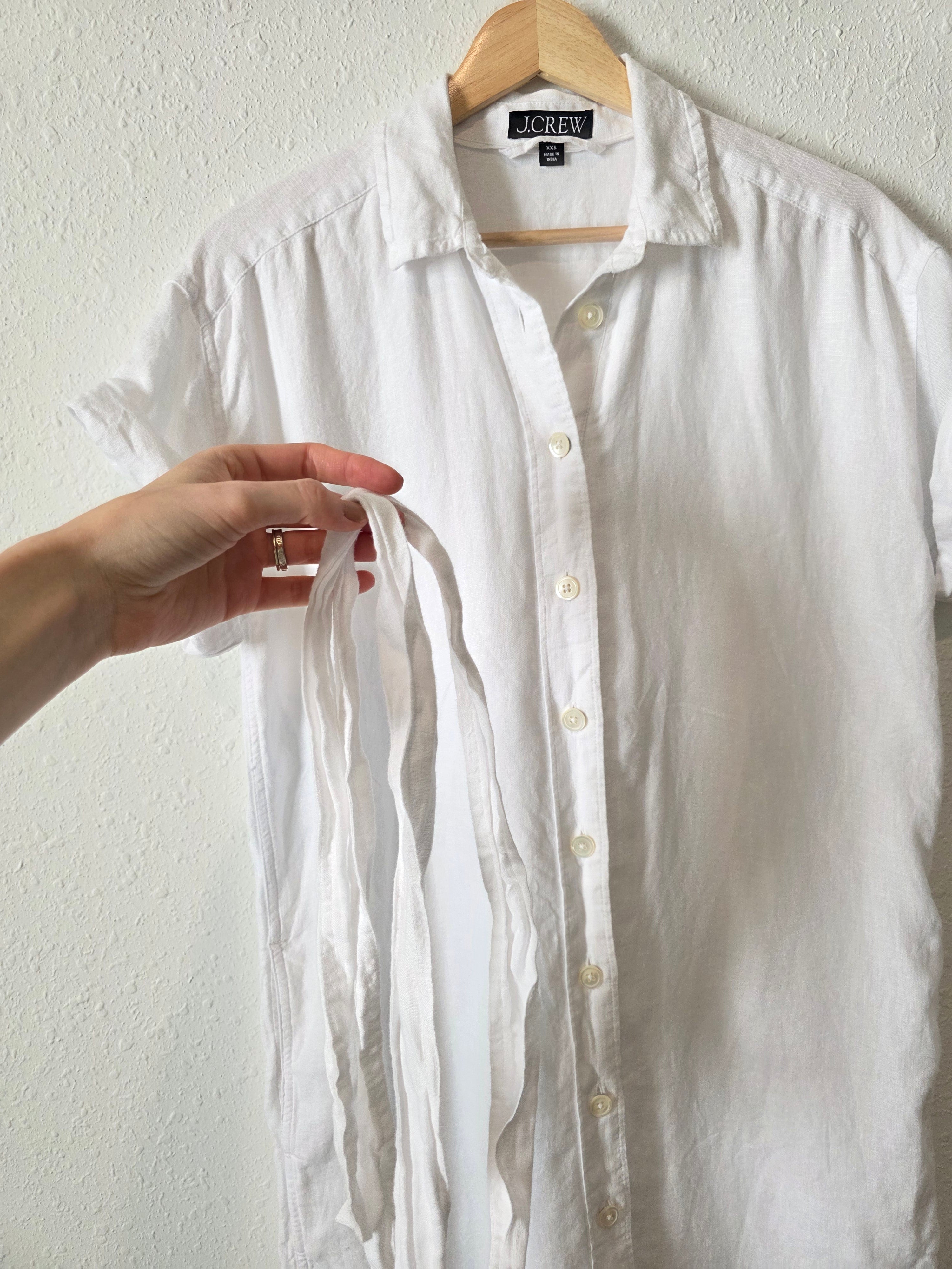 J.Crew White Linen Shirtdress (XXS-S)