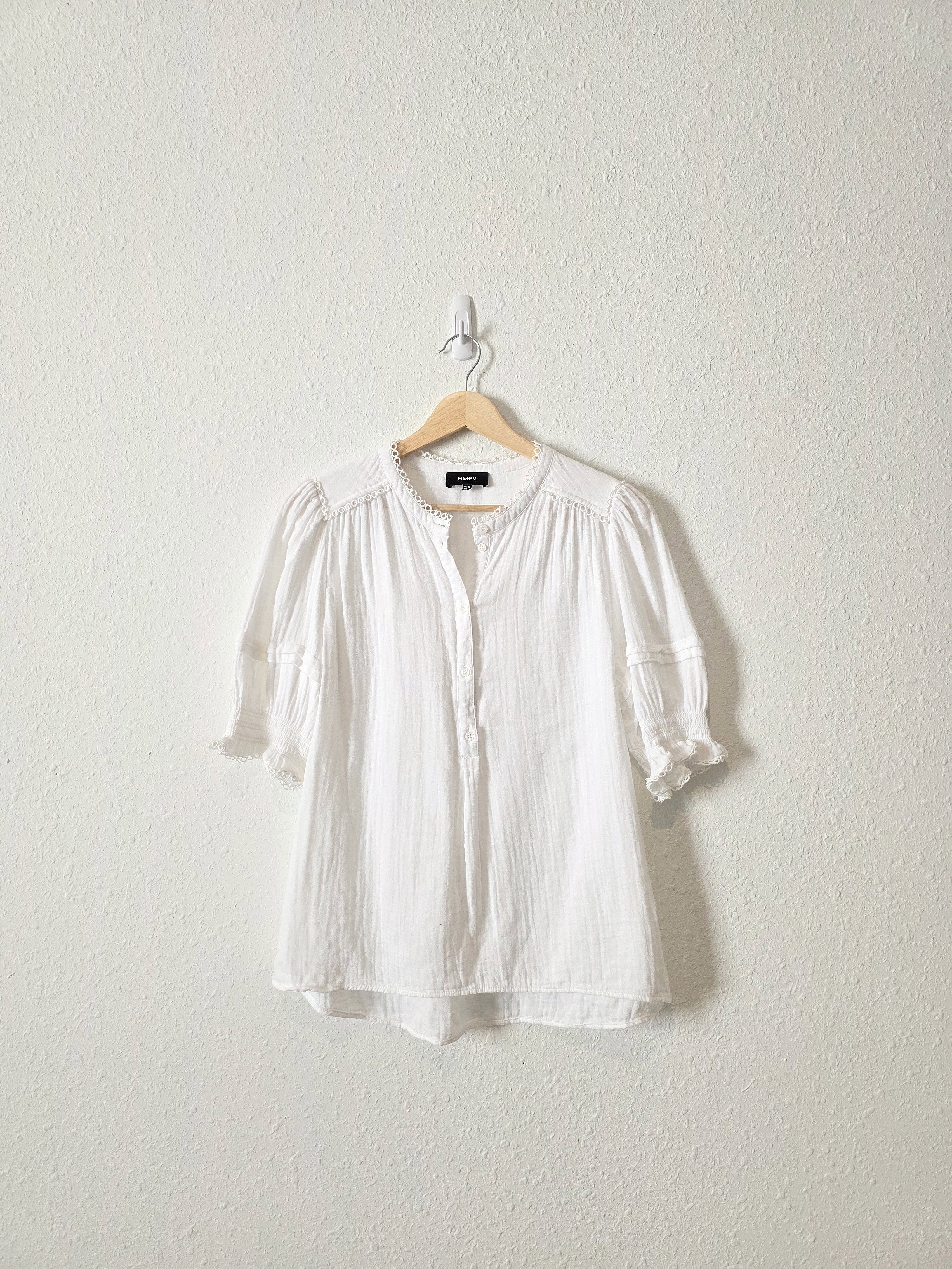 Me + Em Puff Sleeve Cheesecloth Blouse (6)