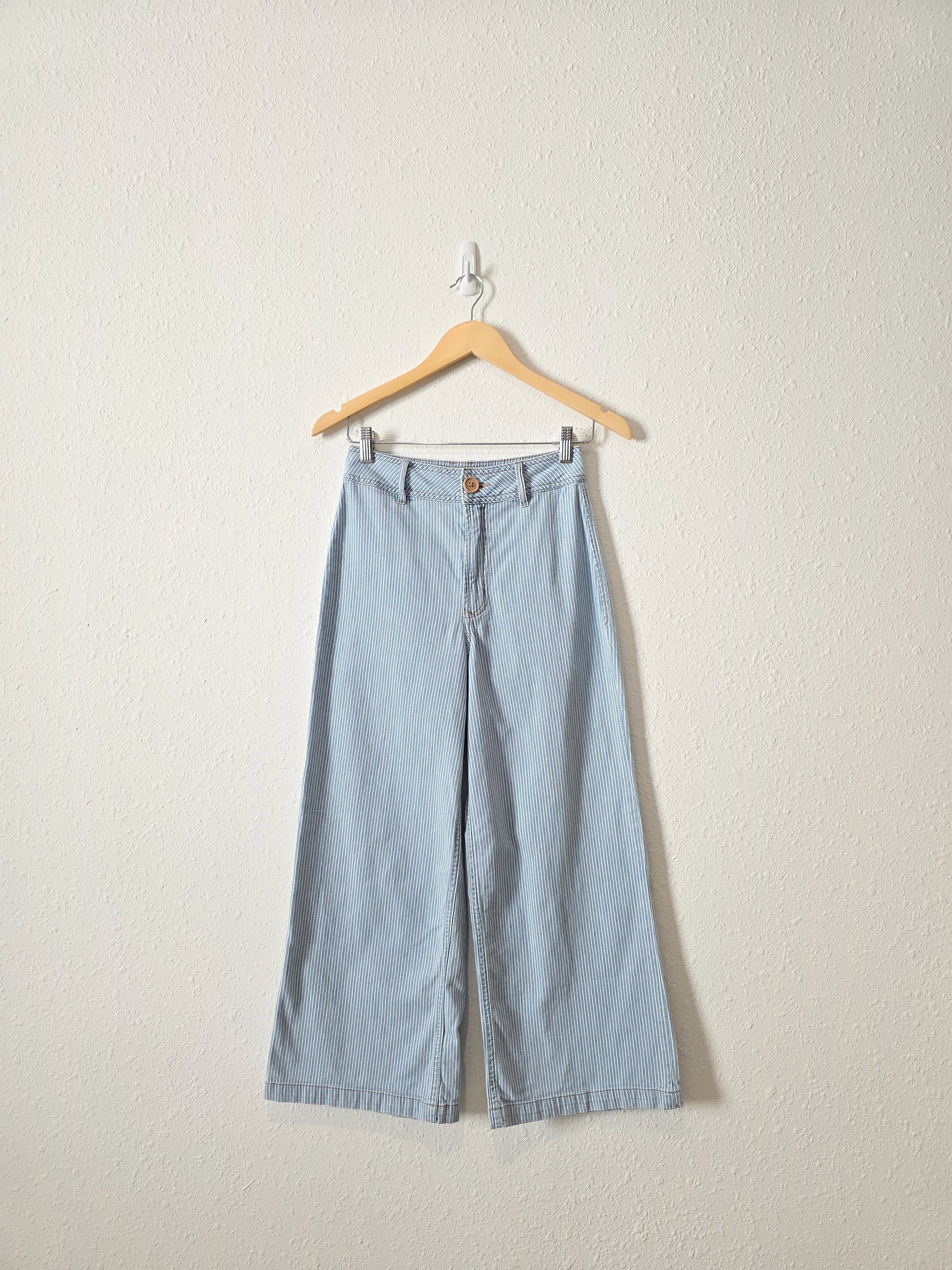 Pinstripe Wide Leg Jeans (25)
