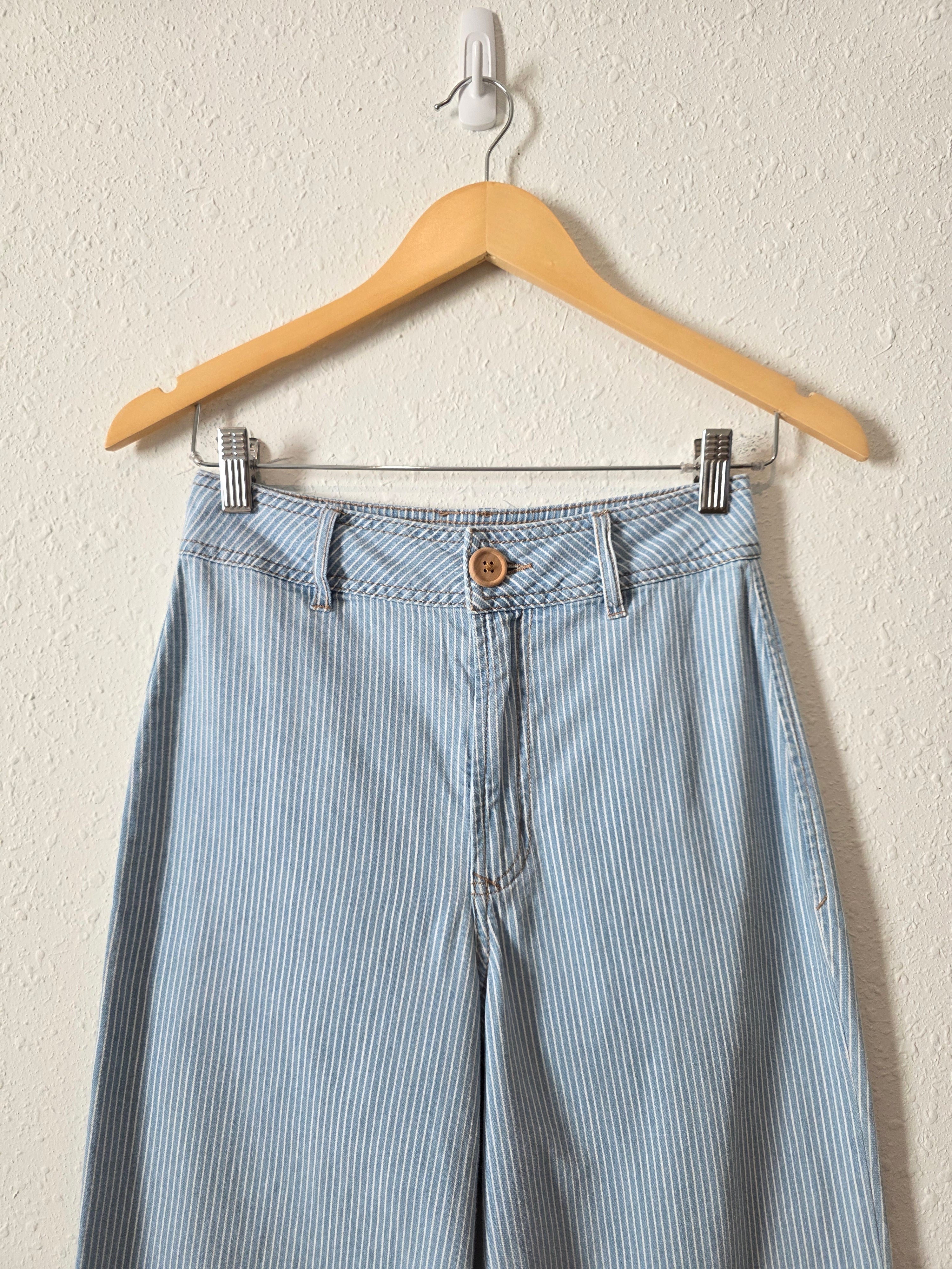 Pinstripe Wide Leg Jeans (25)