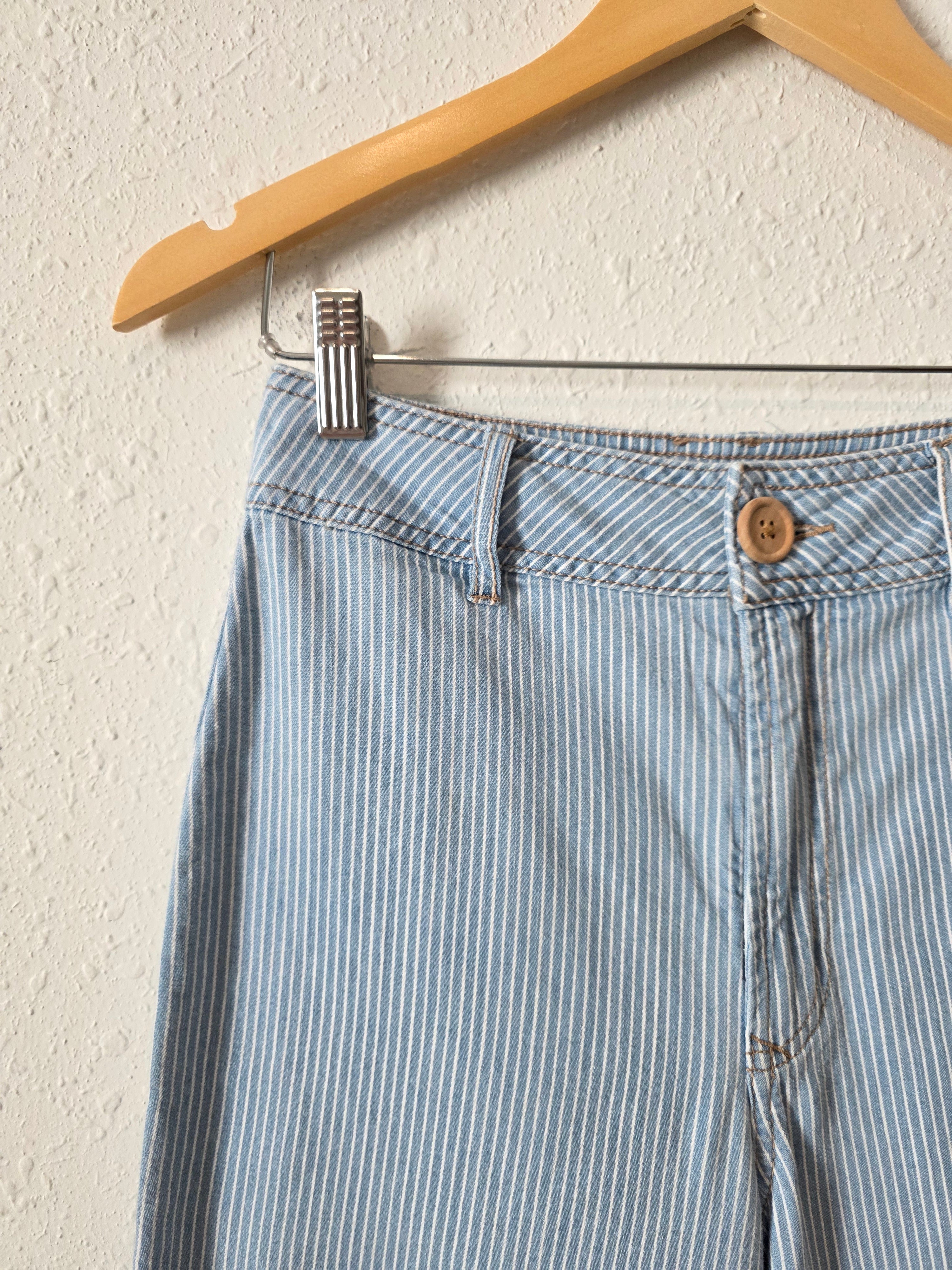 Pinstripe Wide Leg Jeans (25)