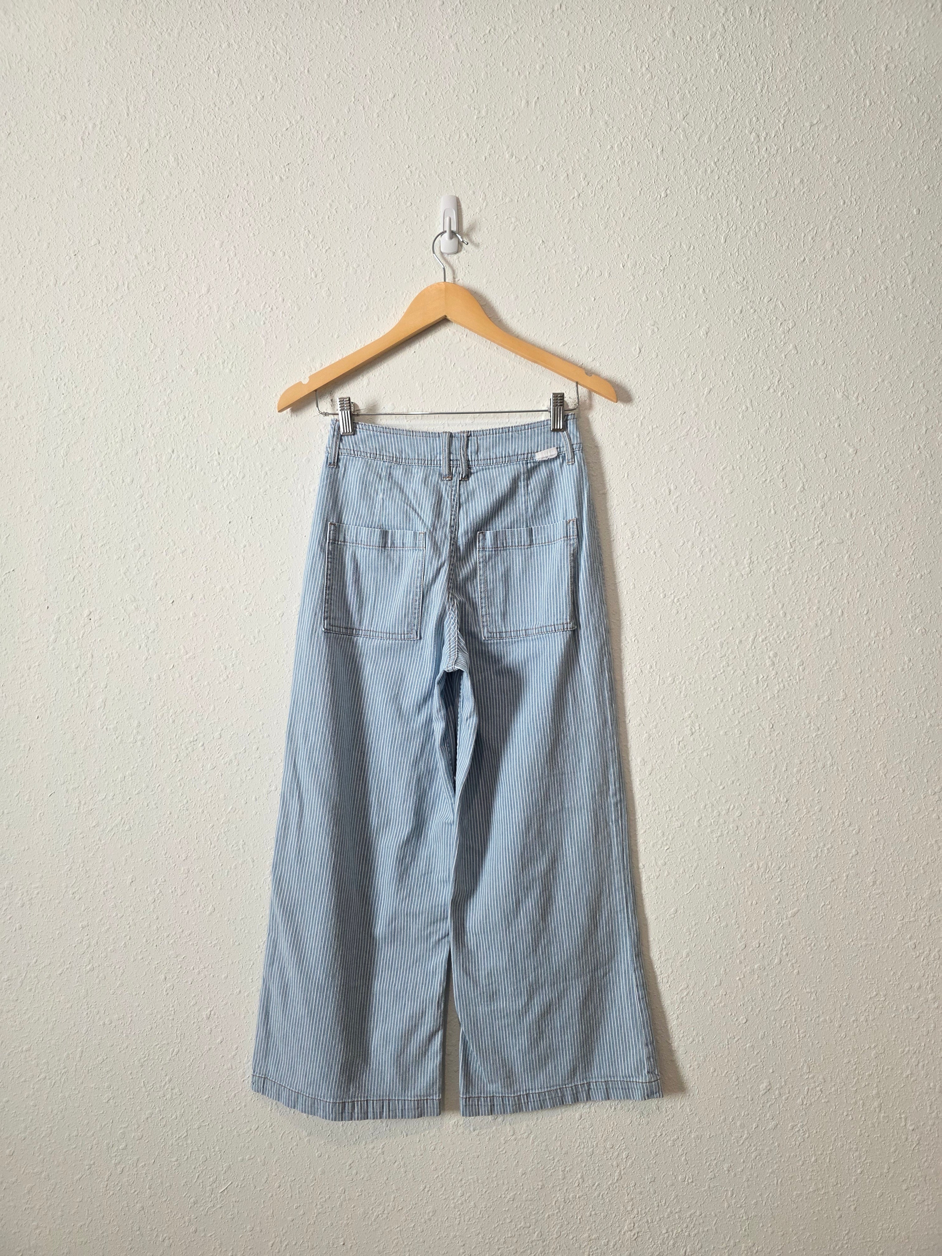 Pinstripe Wide Leg Jeans (25)