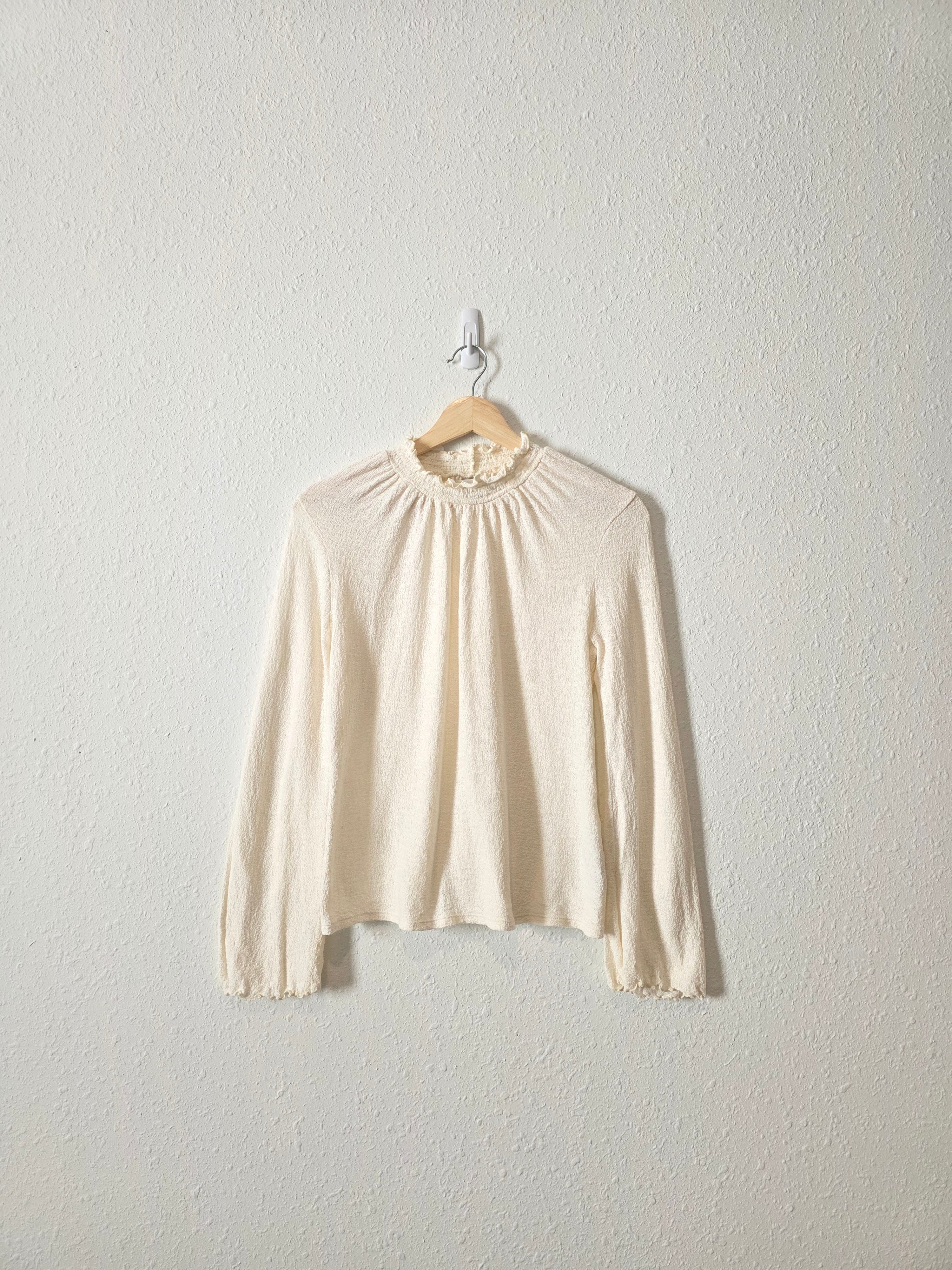 Madewell Textured Mockneck Top (S)