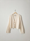 Cream Textured Knit Cardigan (XL)