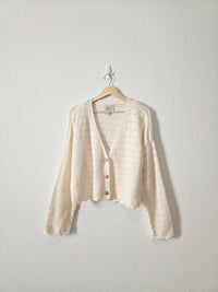 Cream Textured Knit Cardigan (XL)