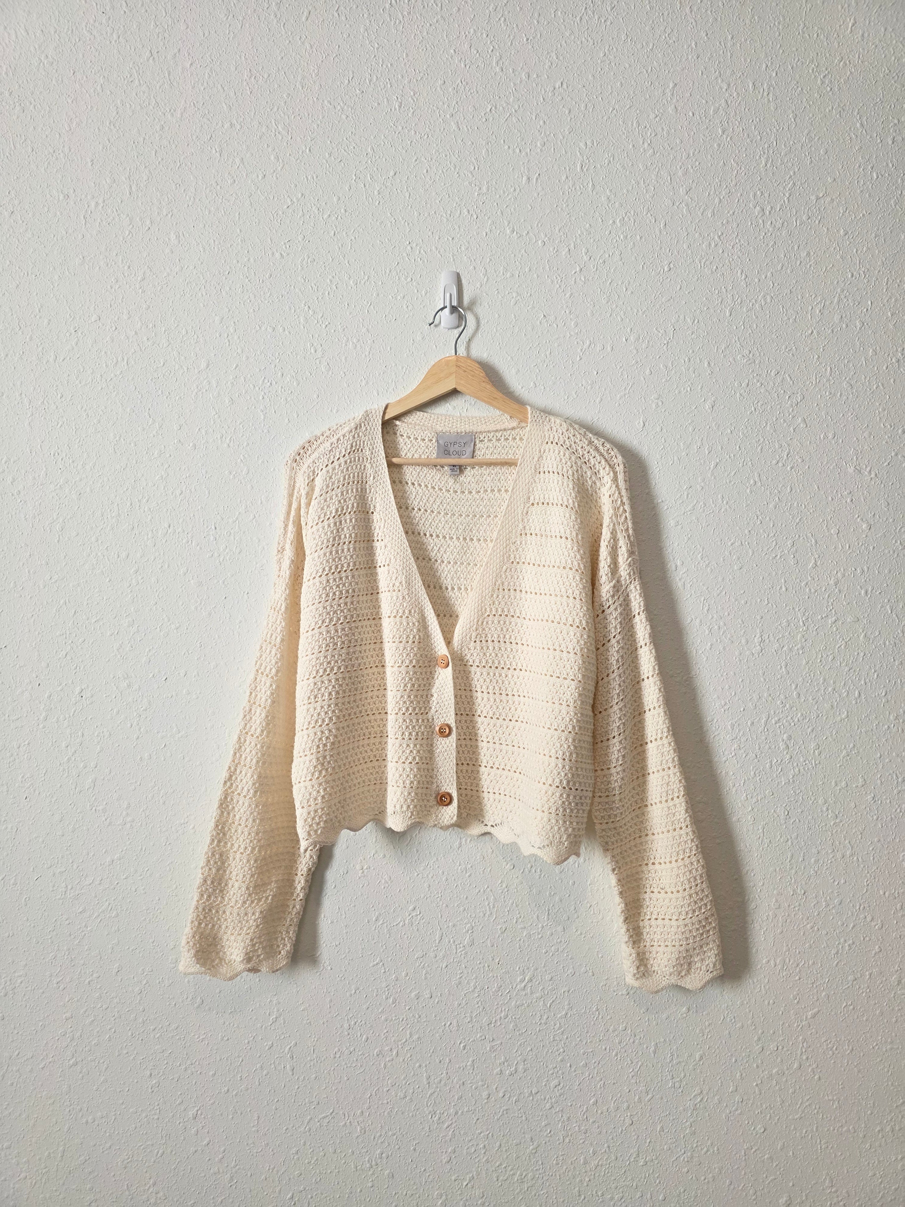 Cream Textured Knit Cardigan (XL)