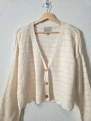 Cream Textured Knit Cardigan (XL)