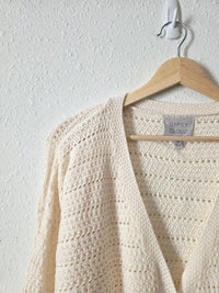 Cream Textured Knit Cardigan (XL)
