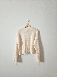 Cream Textured Knit Cardigan (XL)