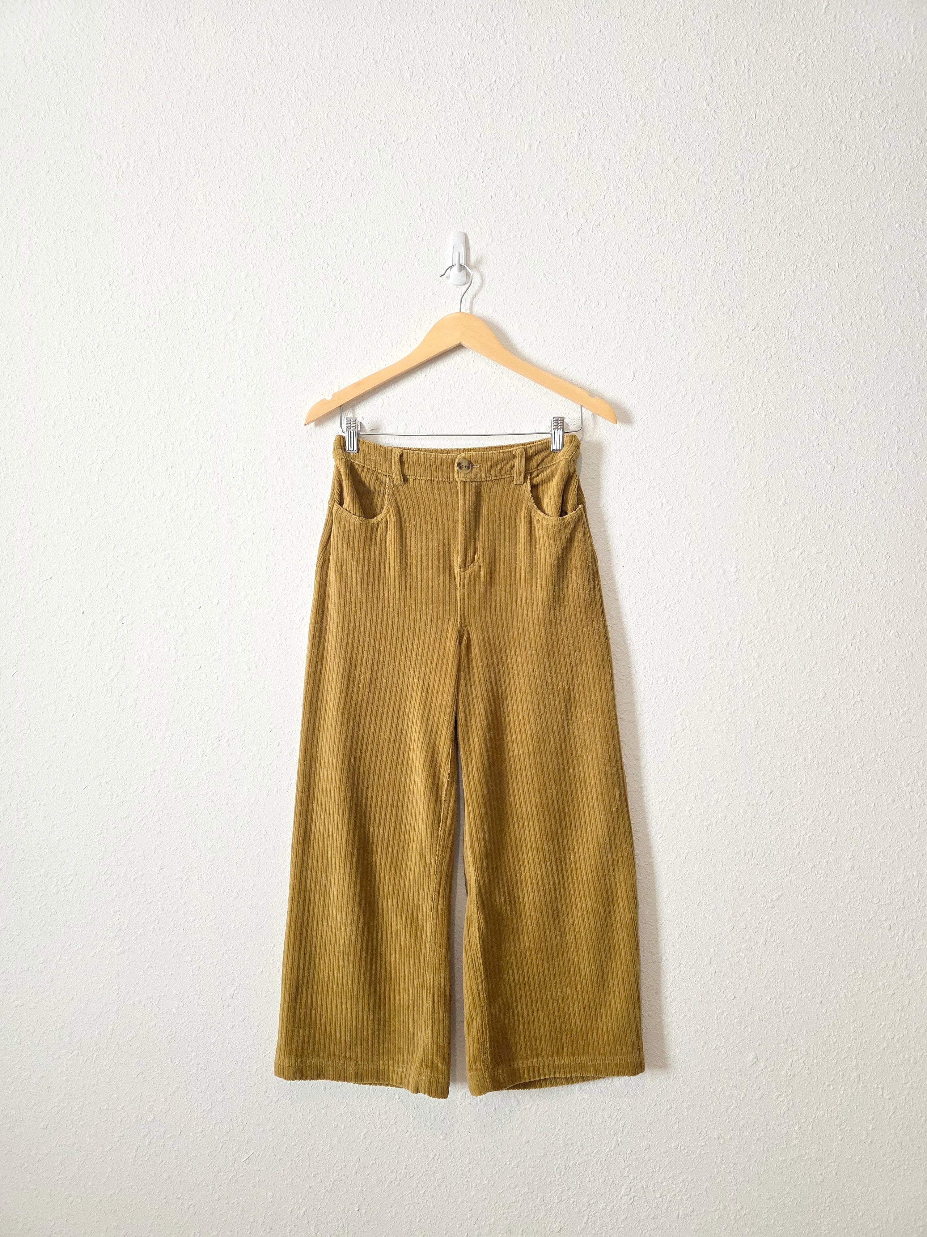 Chartreuse Cord Wide Leg Pants (S)