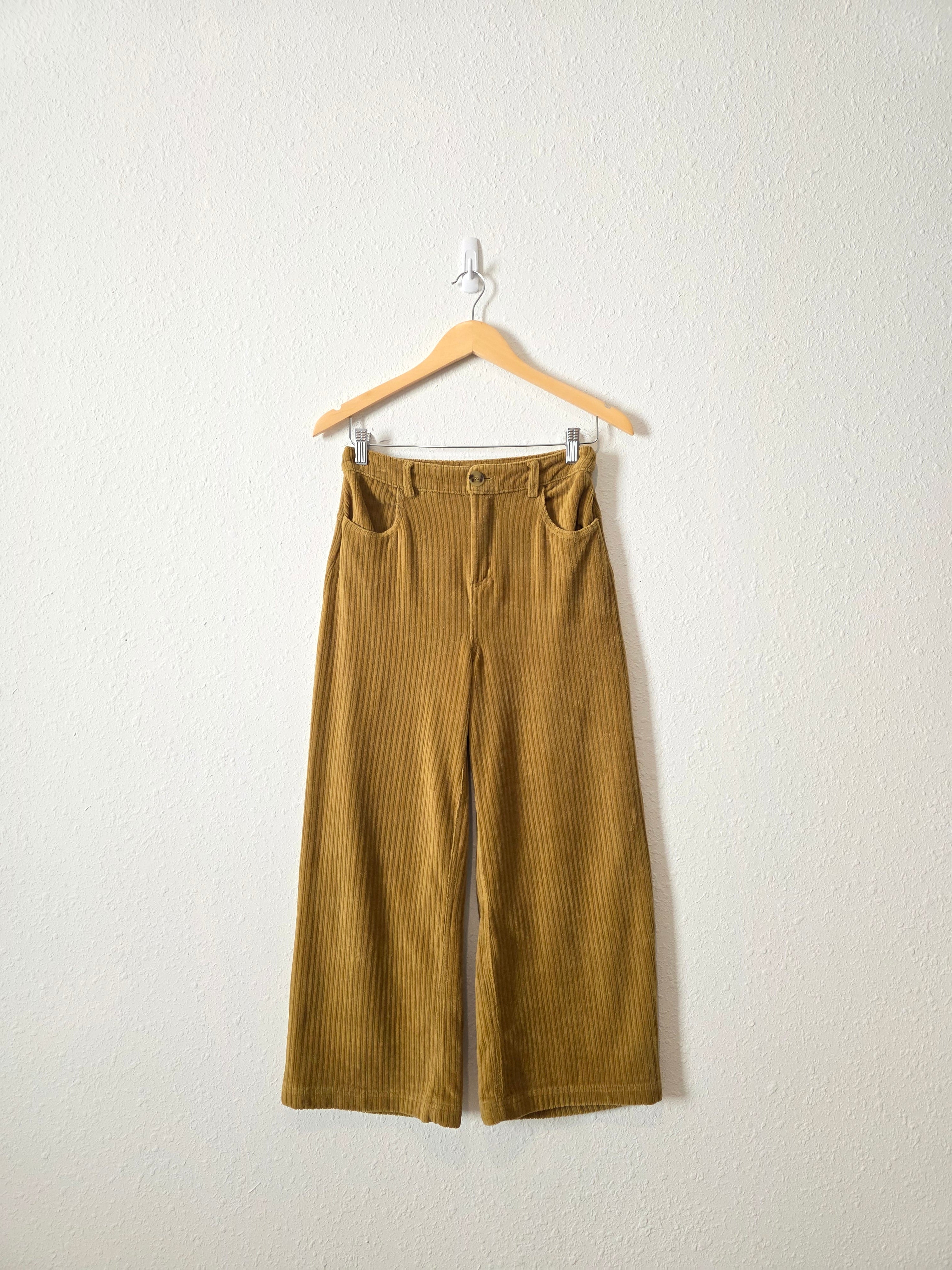 Chartreuse Cord Wide Leg Pants (S)