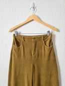 Chartreuse Cord Wide Leg Pants (S)