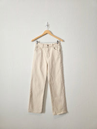 Ecru Relaxed Straight Jeans (S)