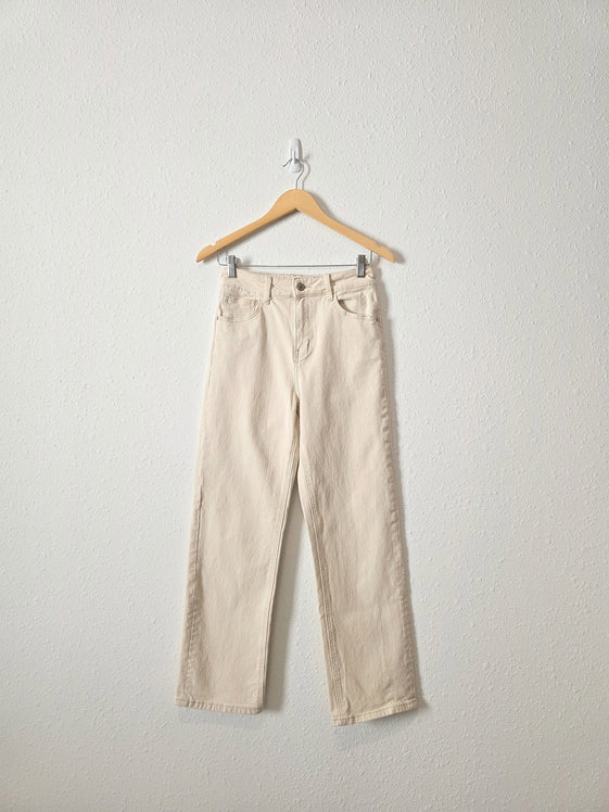 Ecru Relaxed Straight Jeans (S)