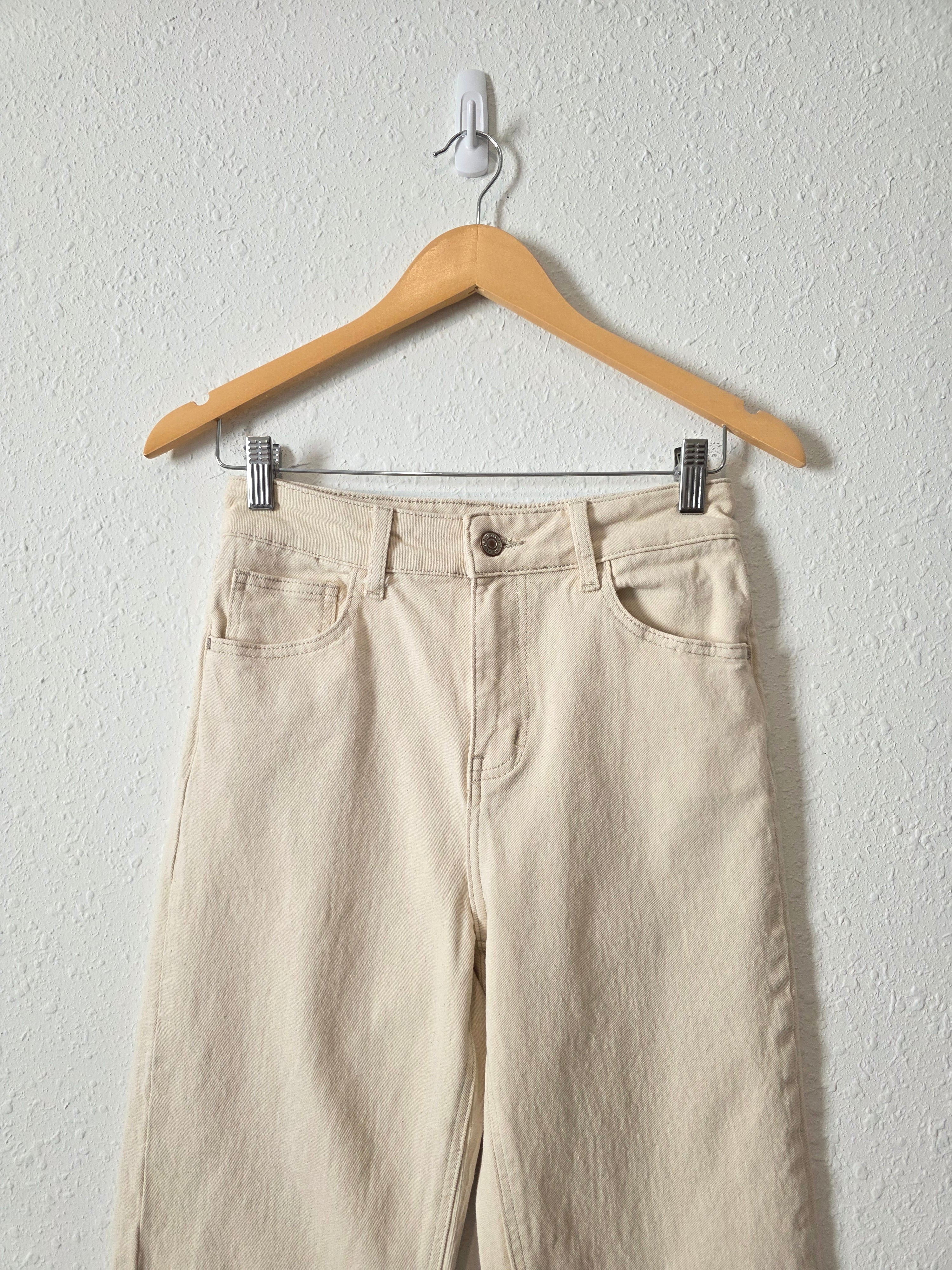 Ecru Relaxed Straight Jeans (S)