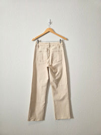 Ecru Relaxed Straight Jeans (S)
