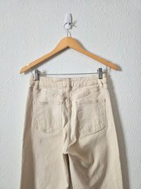 Ecru Relaxed Straight Jeans (S)