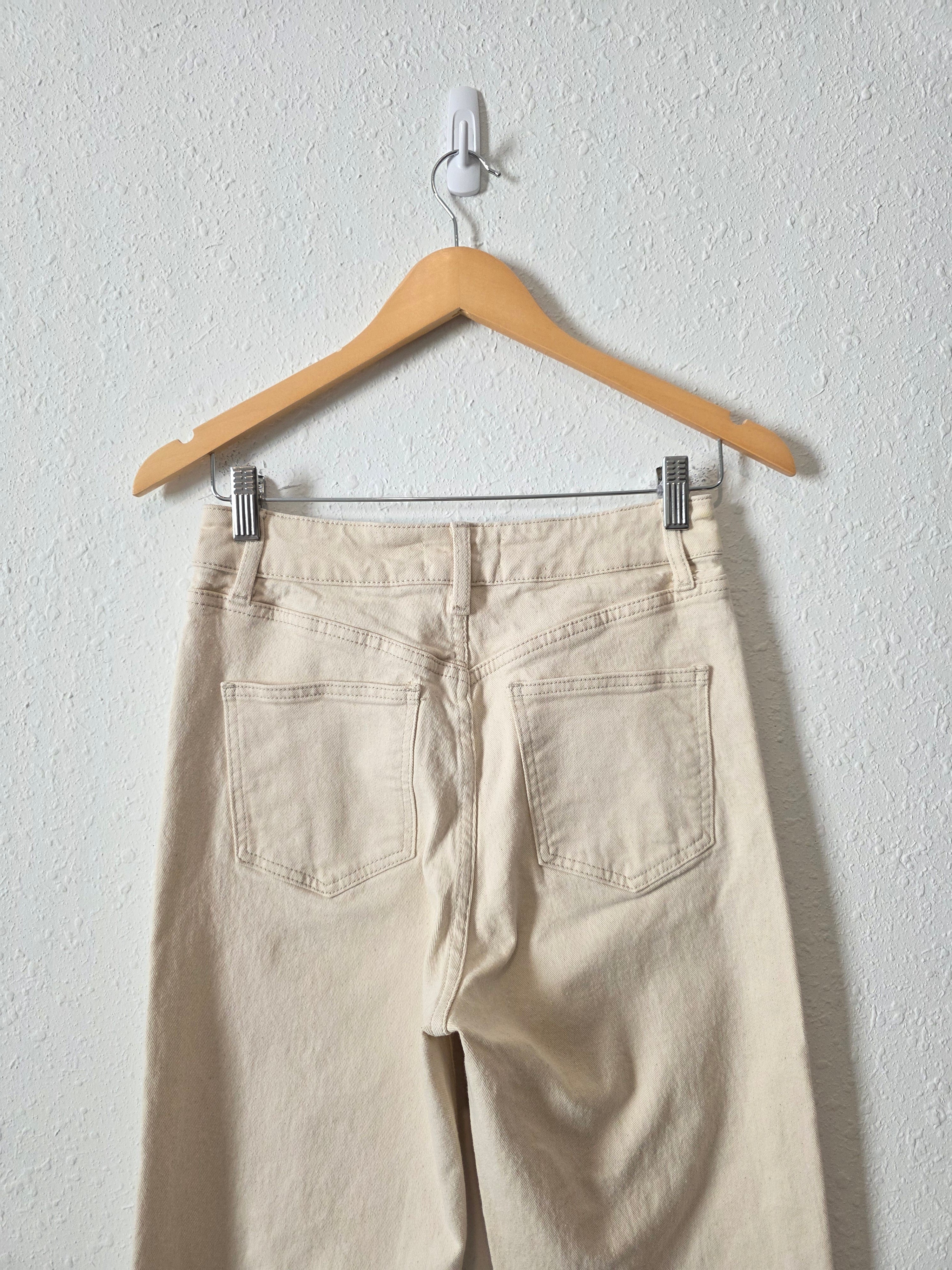 Ecru Relaxed Straight Jeans (S)