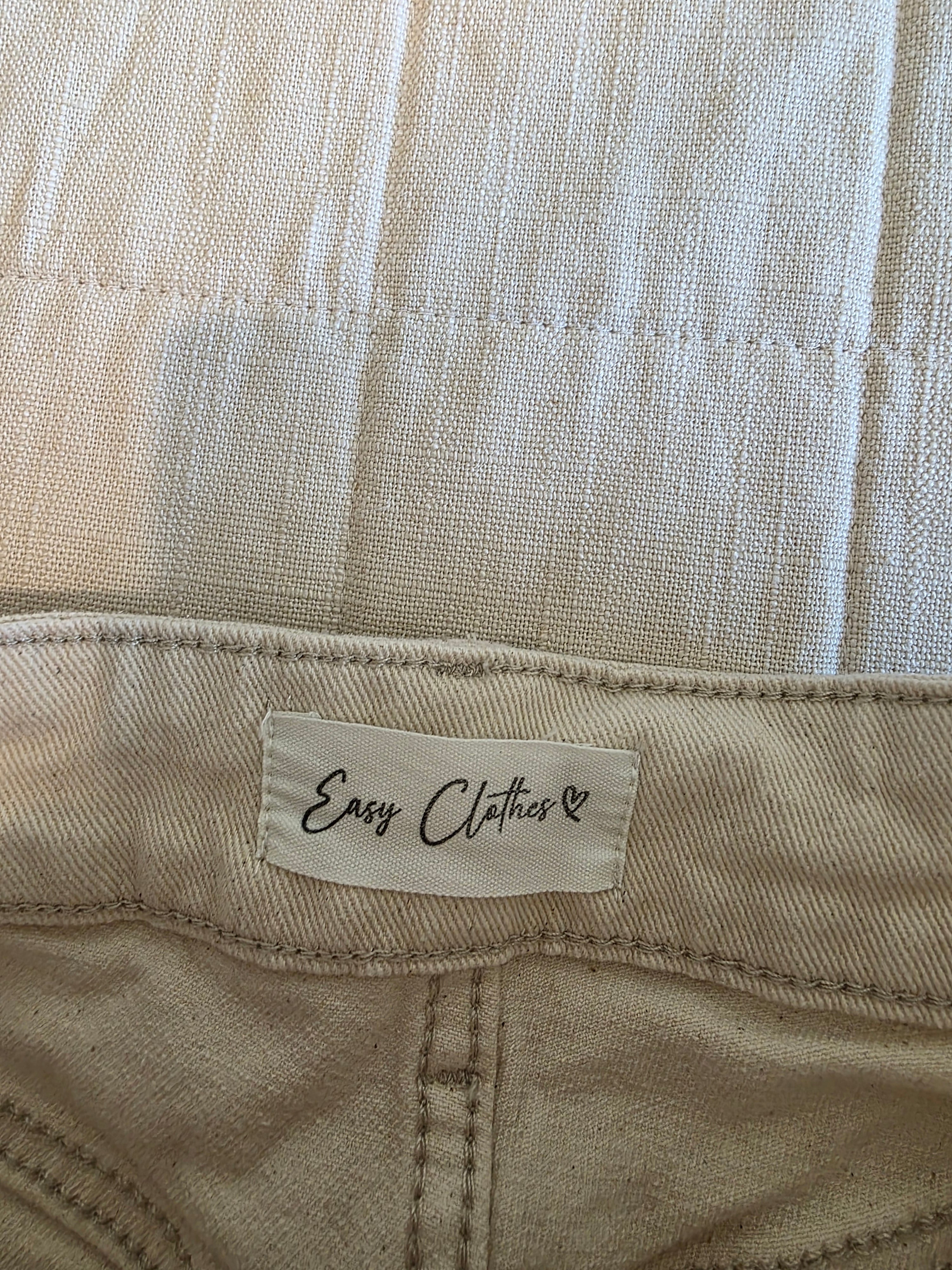 Ecru Relaxed Straight Jeans (S)