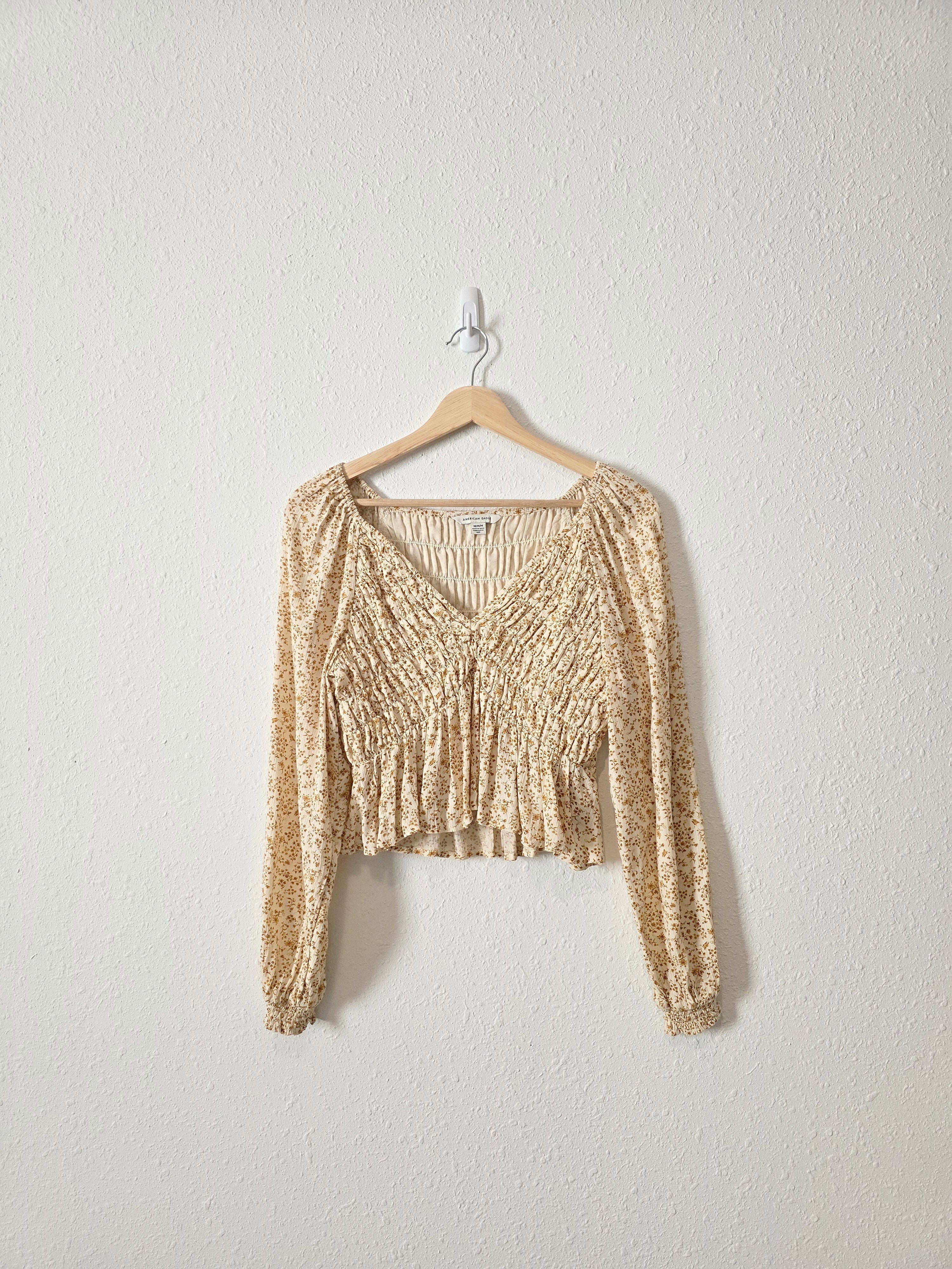 Dainty Floral Smocked Top (M)