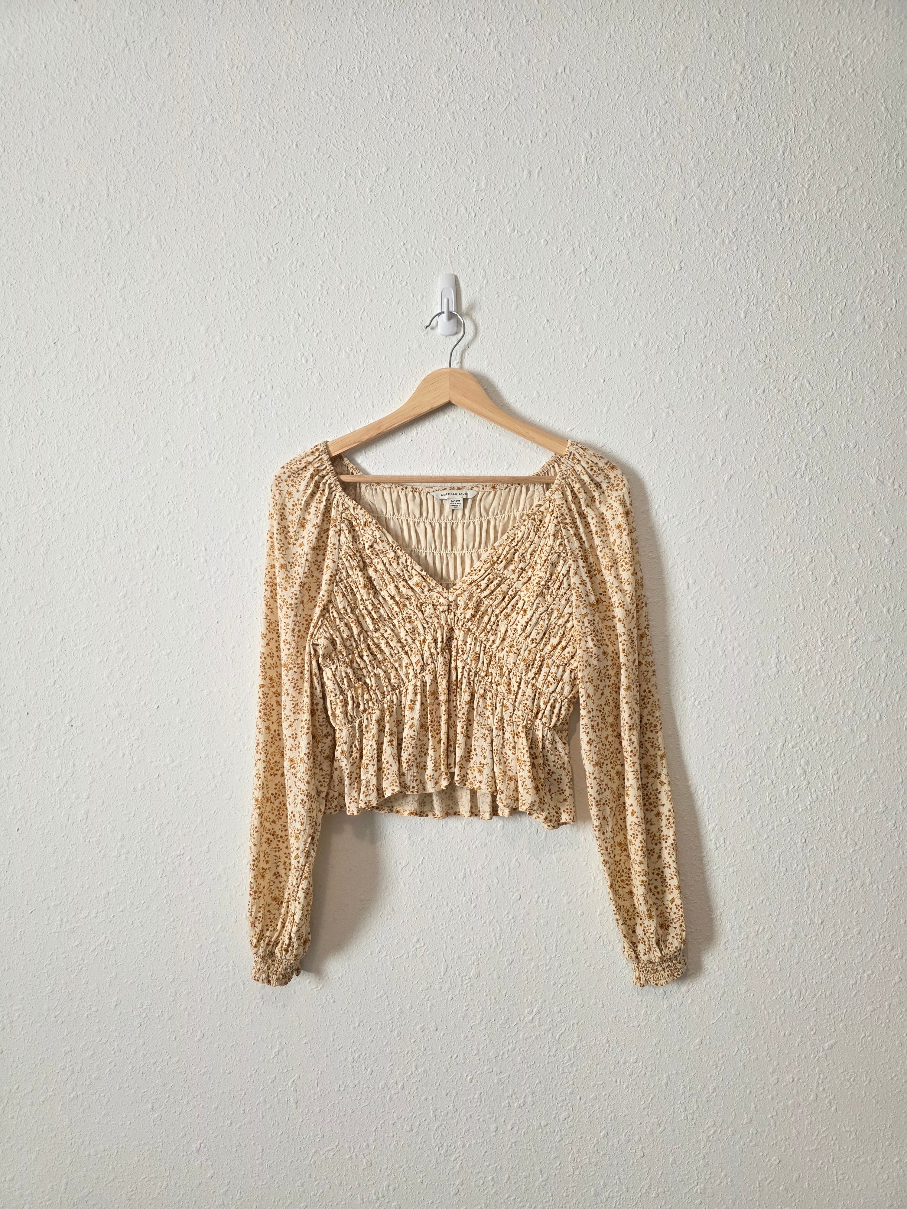 Dainty Floral Smocked Top (M)