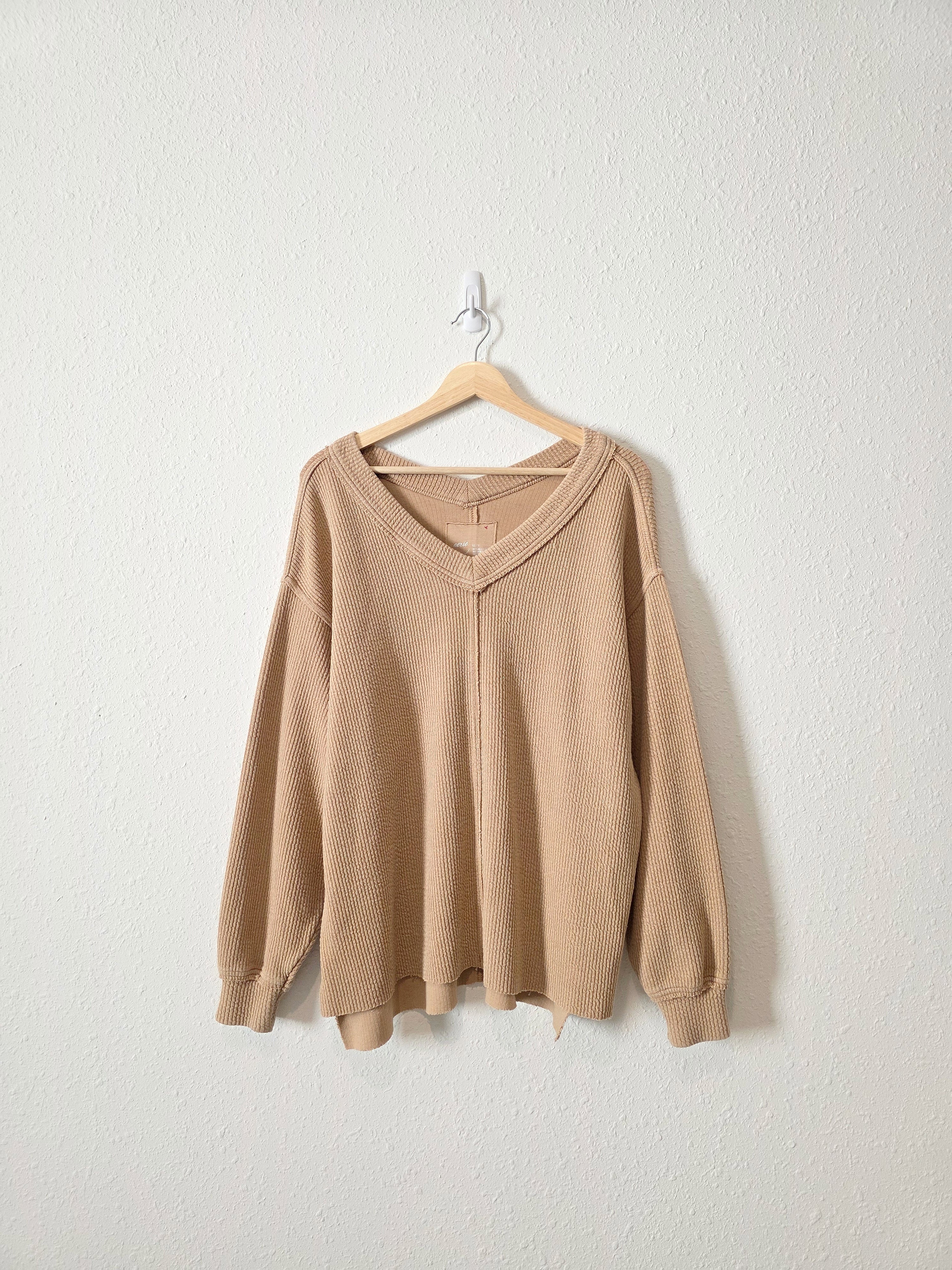 Aerie Oversized Ribbed Sweatshirt (XS)