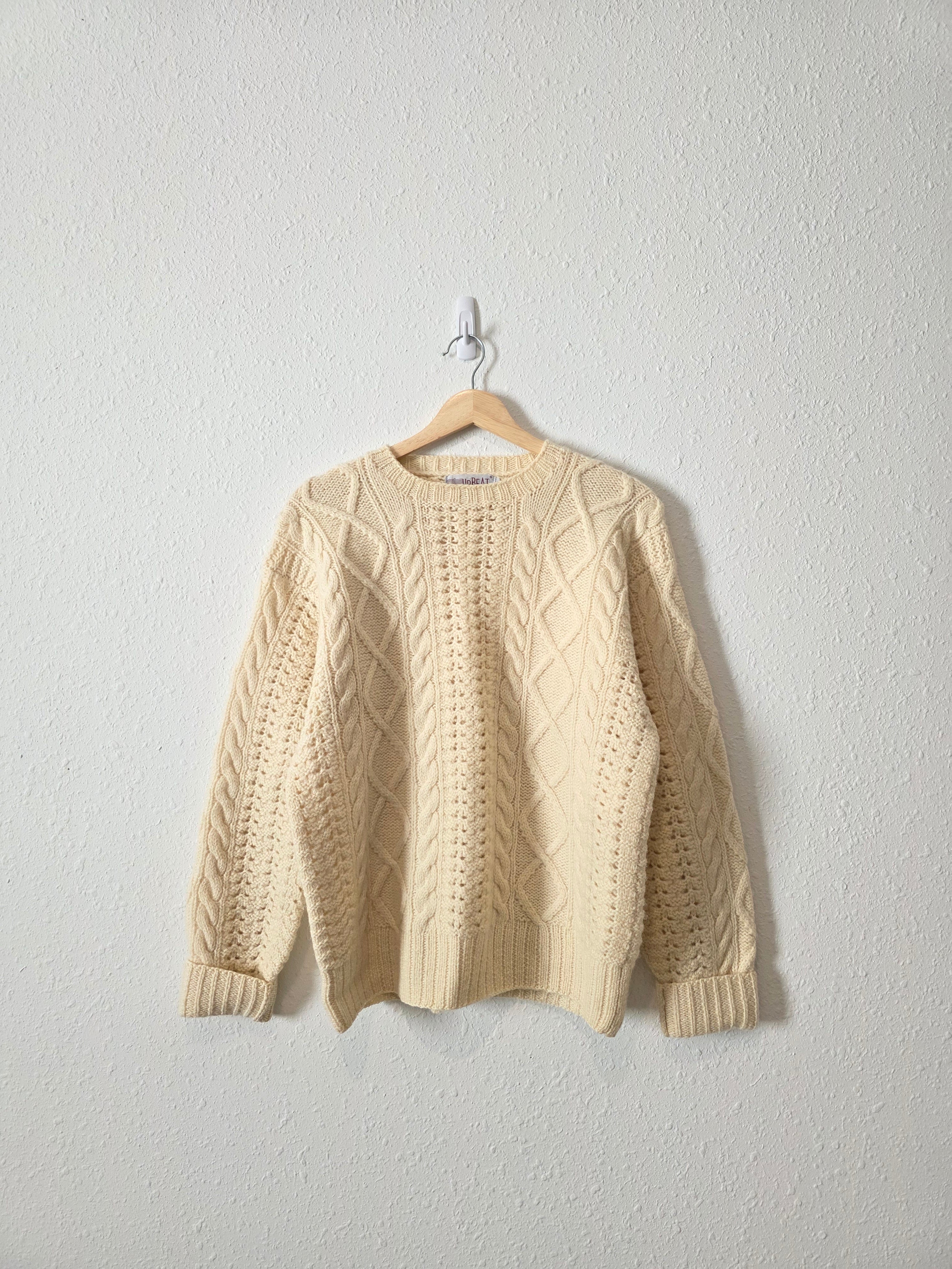 Vintage Cable Knit Sweater (M)