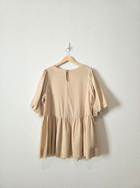 Easel Cotton Puff Sleeve Tunic (S)