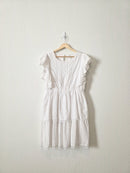 White Cotton Mini Dress (XL)