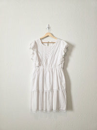 White Cotton Mini Dress (XL)