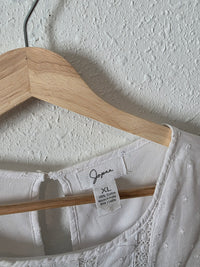 White Cotton Mini Dress (XL)