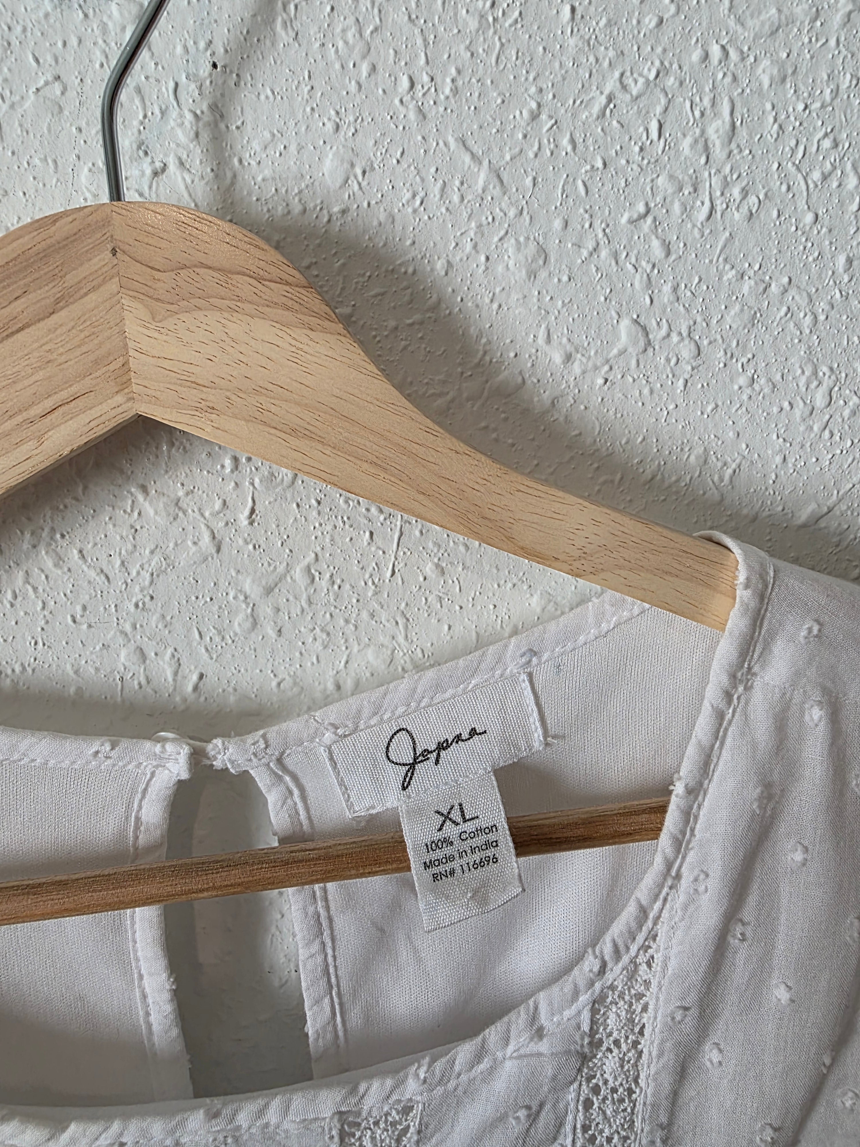 White Cotton Mini Dress (XL)