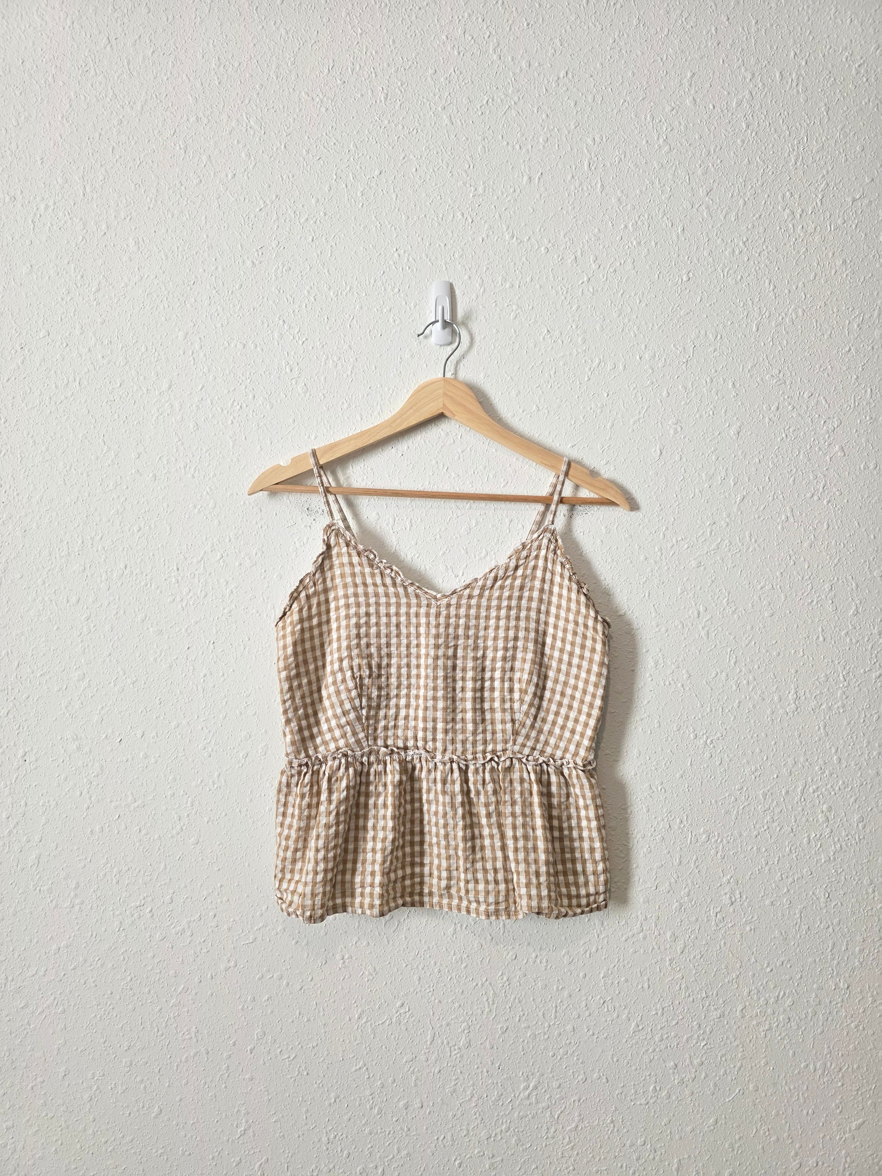 Neutral Gingham Tank (M)